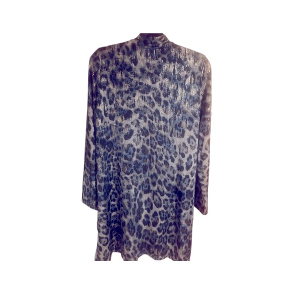 Susan Graver Iridescent Animal Print Duster. Size Large. - Picture 2 of 5